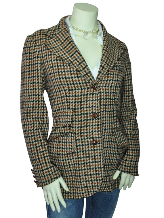 Women's Elbow Patch Houndstooth Tweed Riding by RockItAgainVintage