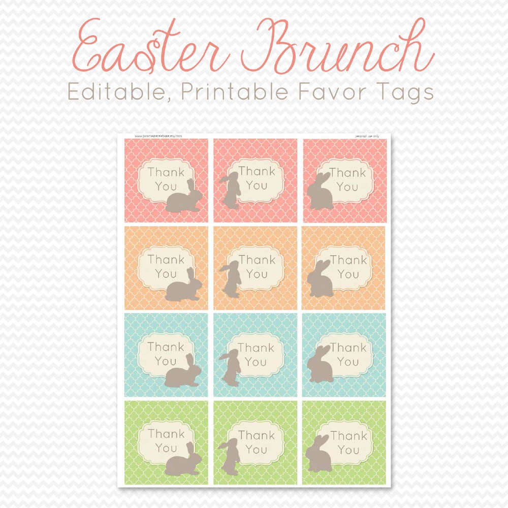 easter party favor tags favor bag label goodie bag tag