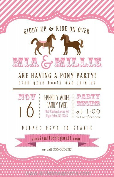 Pony Party Invitations 8