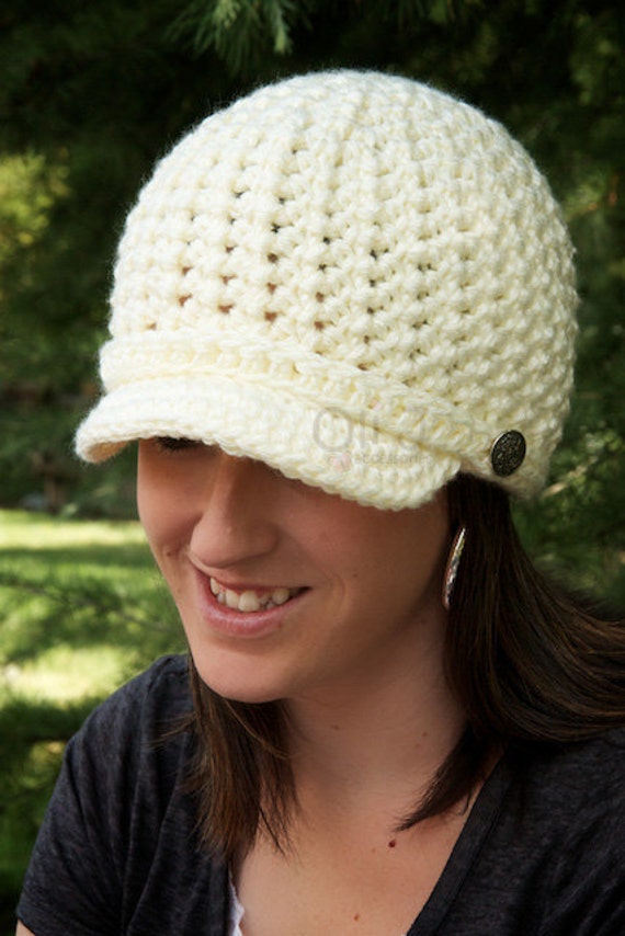 Women's Brimmed Beanie Cream/OffWhite Made to Order