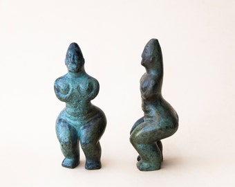 Abstract Woman Bronze Figurine, Metal Art Sculpture, Greek Statue Museum Quality Art Geometric Sculpture Minimalist Cycladic Art, Home Decor