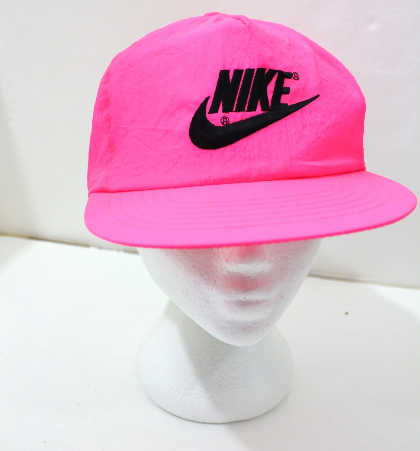 Vintage Retro Neon Pink Nike Logo Snapback Hat