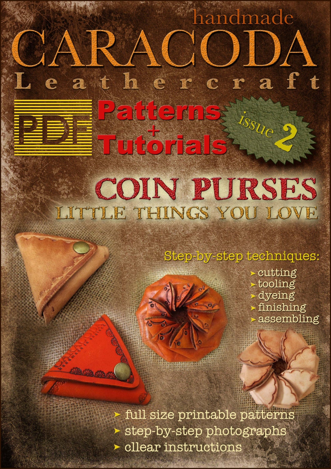 PDF Leather patterns templates Pinwheel coin purse by NVcraft