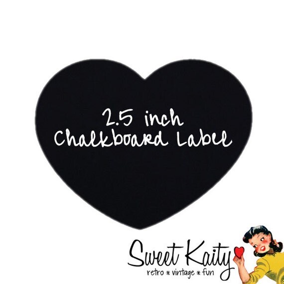 12 Heart Chalkboard Labels with Chalk - 2.5 inch Heart - DIY Mason Jars, Wedding Favors, Party Favors, Organization, Pantry, Storage Il_570xn