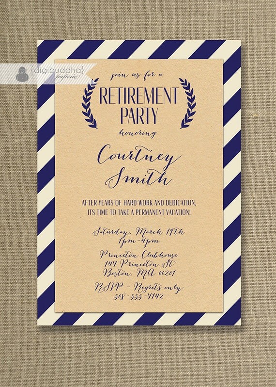 Items similar to Kraft Retirement Party Invitation ...