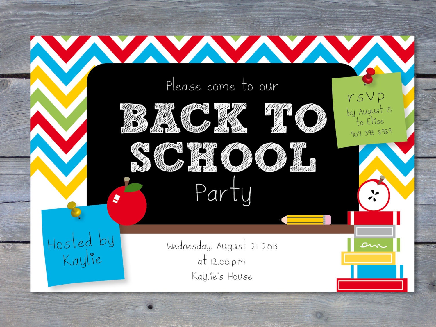 Back To School Party Invitation 1