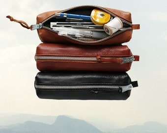 Leather PENCIL CASE Leather Pencil Pouch