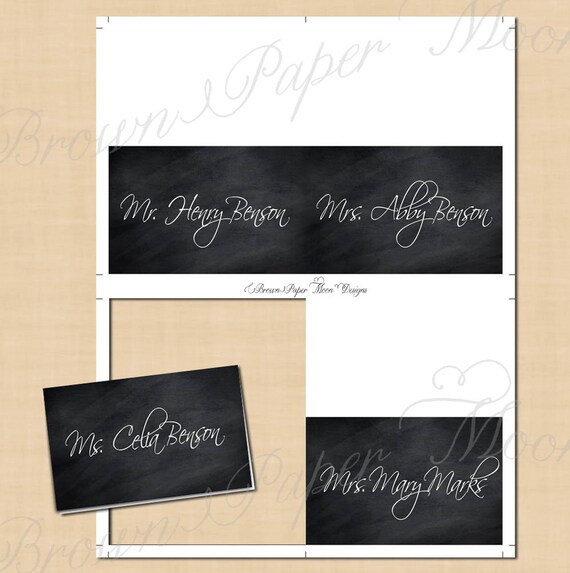 Chalkboard Place Card Tent: Text-Editable Printable on Avery