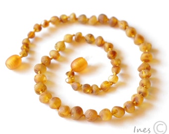 Unpolished Baltic Amber Baby Teething Necklace
