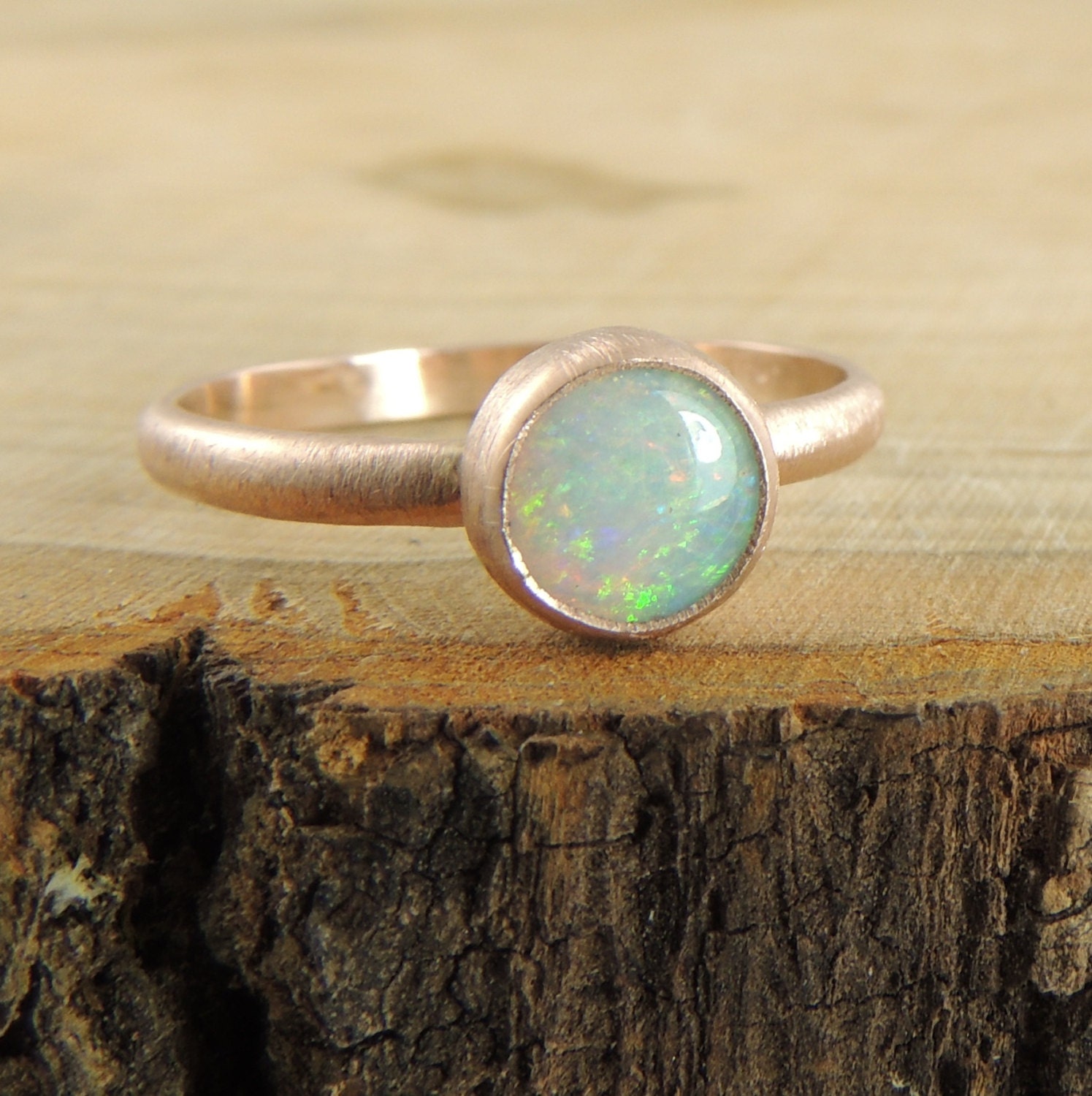 rose gold opal ring