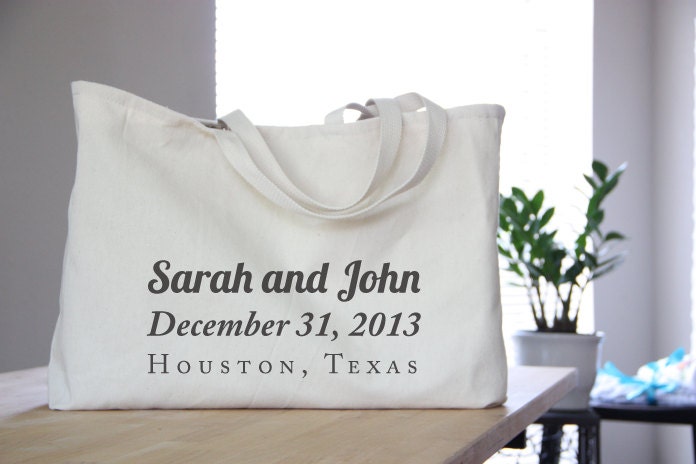 Wedding Welcome Bag / / 25 Custom Totes, Print Included / / Hotel Guests Goody Bag for Destination Weddings / / Oversize Beach Tote