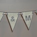 Personalised embroidered  flag shaped banner or bunting perfect for weddings