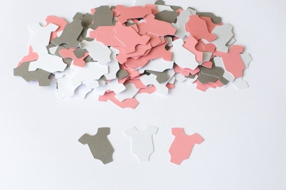Baby Shower Decoration Confetti Infant Body Suit Pink Gray Il_570xn