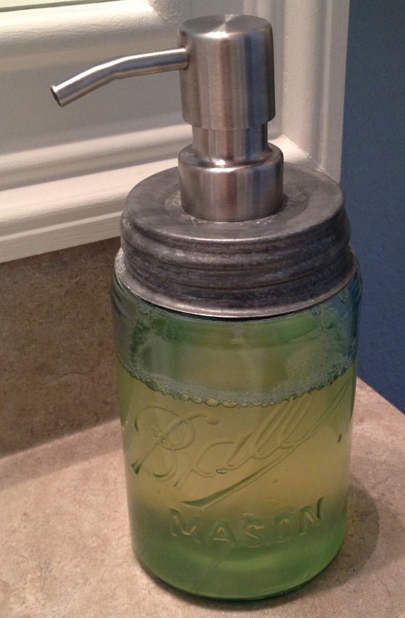 Mason Jar Mini Foaming Soap Dispenser Lid by celestiec on Etsy