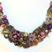 Plum Statement Necklace- Deep Purple Bridal Bib Necklace- Vintage Bridal Statement Jewelry in Antique Gold- Purple Wedding Jewelry