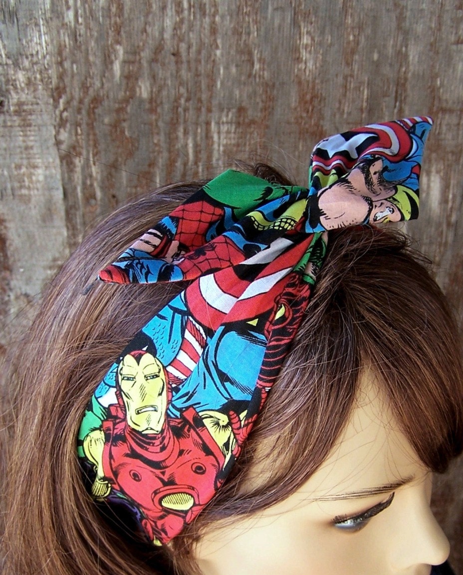 MARVEL COMIC HEADBAND Extra Wide Wire Hair Tie Wire Hair Wrap
