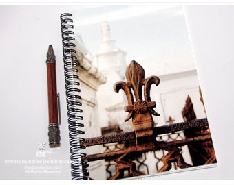 Fleur de Lis Notebook - Spiral Journal - New Orleans Journal - theRDBcollection