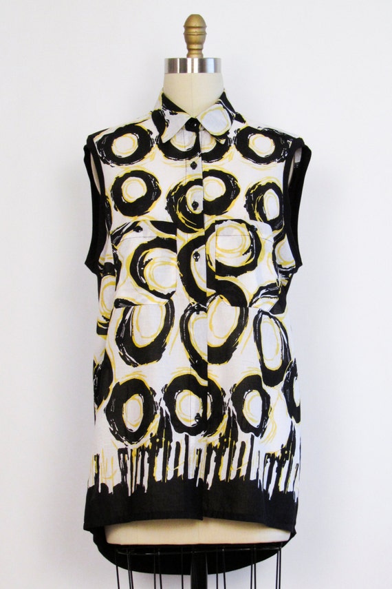 Circles print blouse by nadinedesigner on Etsy