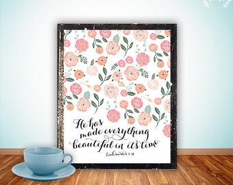 Bible verse art print printable wall decor scripture Christian verses ...