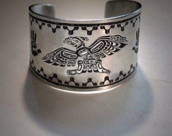 Native American jewelry, Thunderbird Cuff Bracelet, native inspired