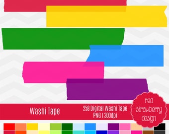75% OFF Sale - Washi Tape - 258 Digital Clip Art - Instant Download - PNG (CA149)