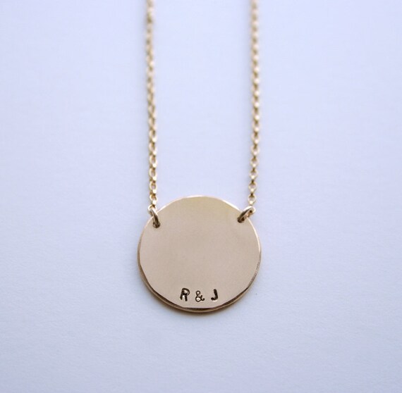 Round pendant necklace / Initial pendant necklace / by shopLUCA