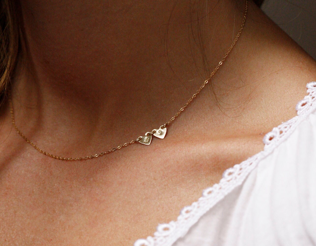 Personalized Necklace Sideways Initial Necklace Gold Initial