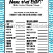 Celebrity Baby Name Match Up Game Baby Shower PRINTABLE