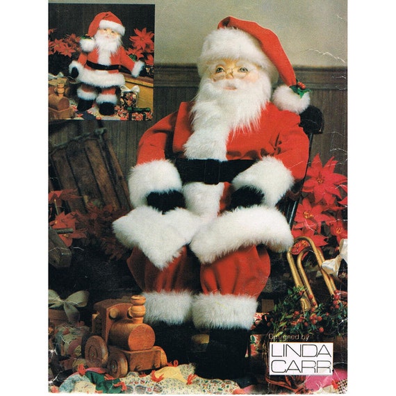 1980s VOGUE Sewing Pattern 7321 Santa Doll 26 inch and 49 inch Santa Doll Designed by Linda Carr Vintage Vogue Sewing Pattern
