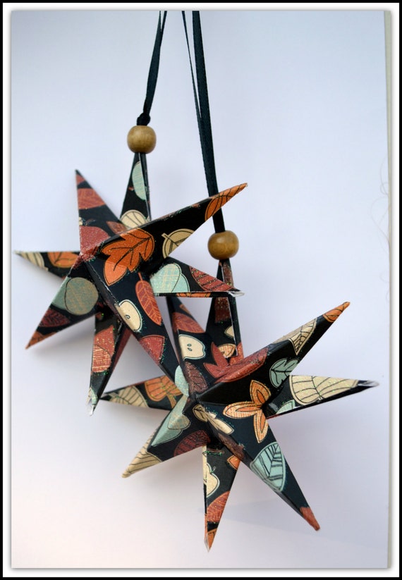 Items similar to Autumn Decoration, 3D Origami Star, Autumn Leaves