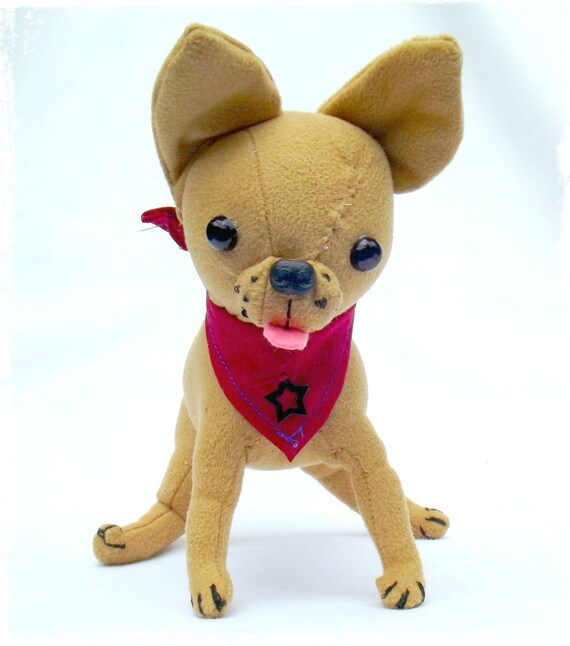 Handmade Small Cheeky Chihuahua Plush Dog Toy