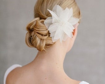 Bridal Silk Flower, Wedding Hair Flower, Headpiece - "Violetta"