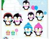Penguin Clipart / Winter penguin wonderland digital clipart / Penguin Clip art / Winter Penguins Clipart For personal and comercial use Il_170x135
