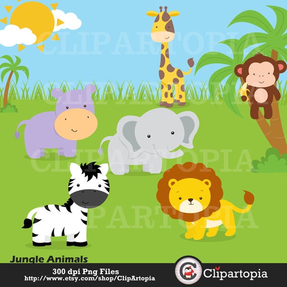 Jungle animals Digital Clipart / Safari Animals Digital Clip