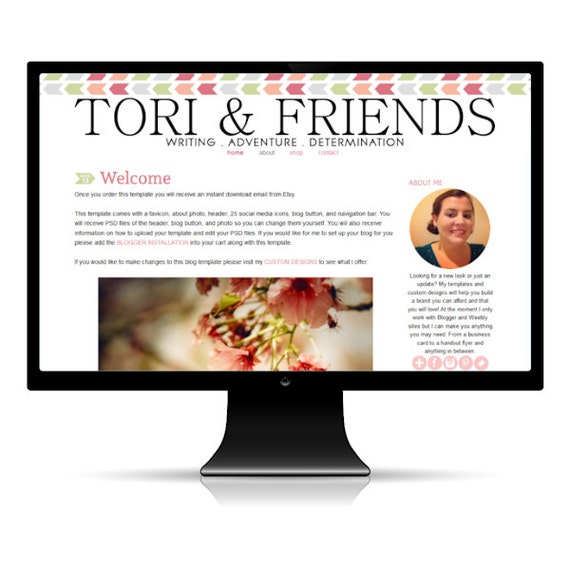 Tori Blogger Blog Template Il_570xn
