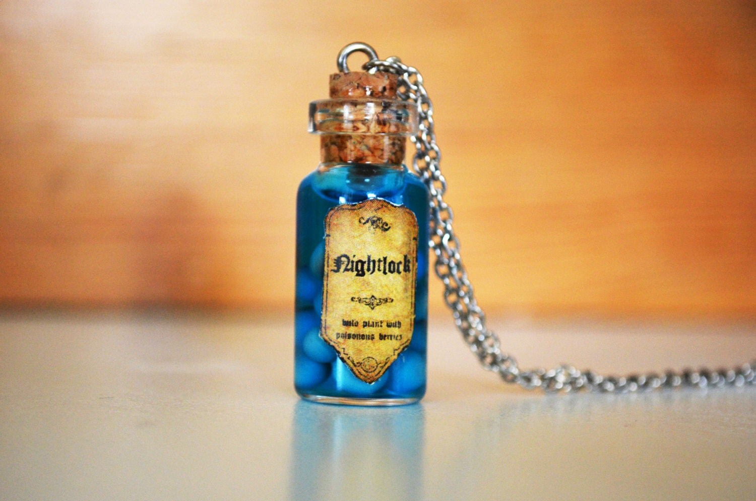Hunger Games Inspired Bottle Necklace Nightlock Berries
