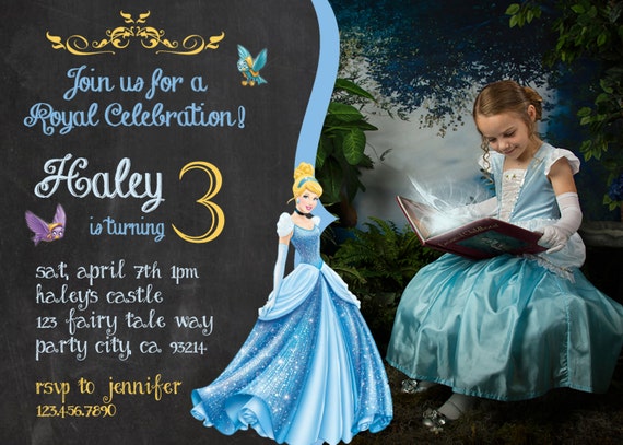 Items Similar To Cinderella Birthday Invitation Invite Disneys Cinderella Disney Princess Party 3920