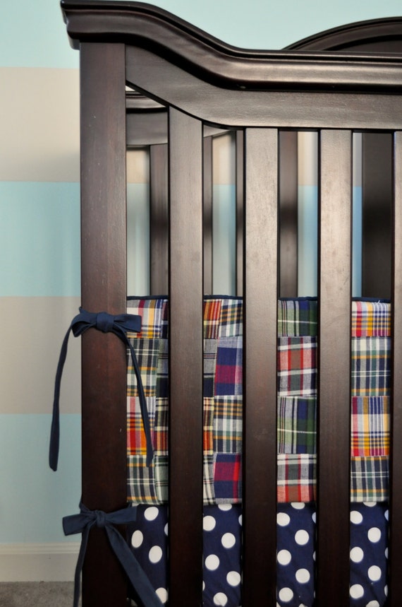 Crib Bumper Preppy Boy Plaid