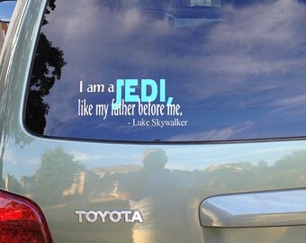Star Wars Car Decal, Jedi Decal