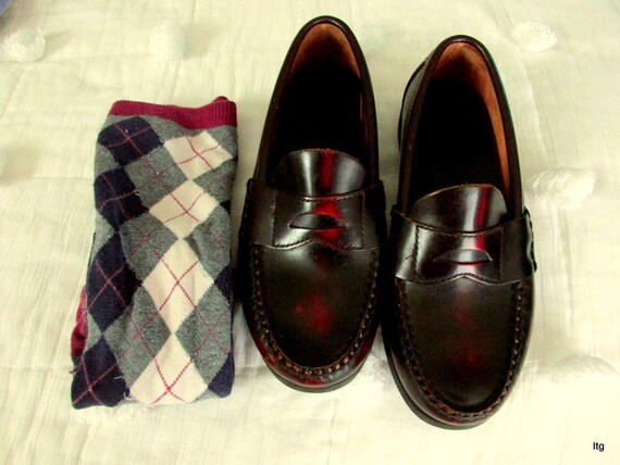 Vintage Sperry Topsiders Oxblood Penny Loafers