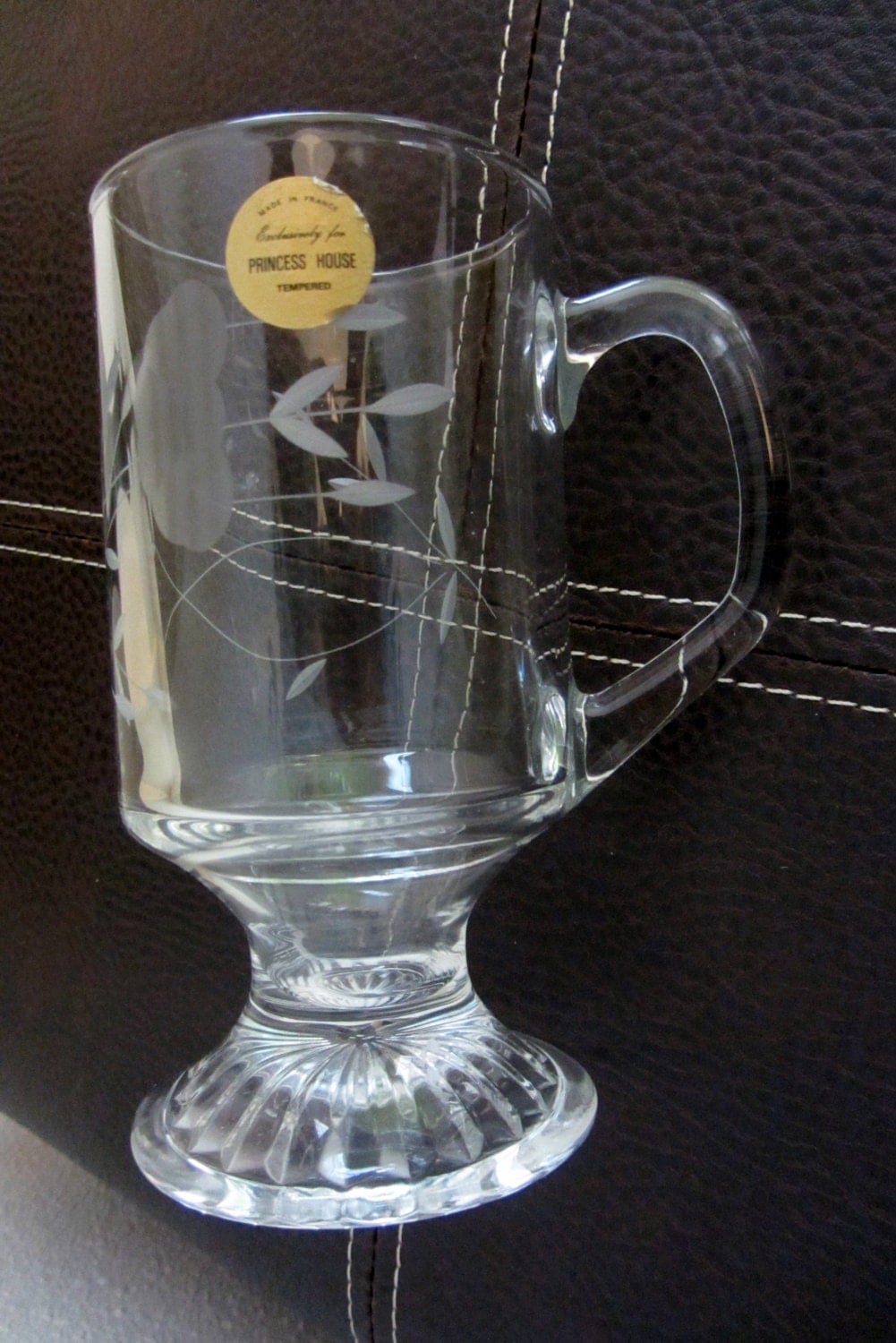 Vintage Princess House Crystal Irish Coffee Mugs Glass