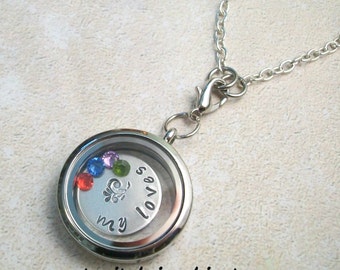 Personalized Glass Locket Necklace by EternityDesignsDria on Etsy