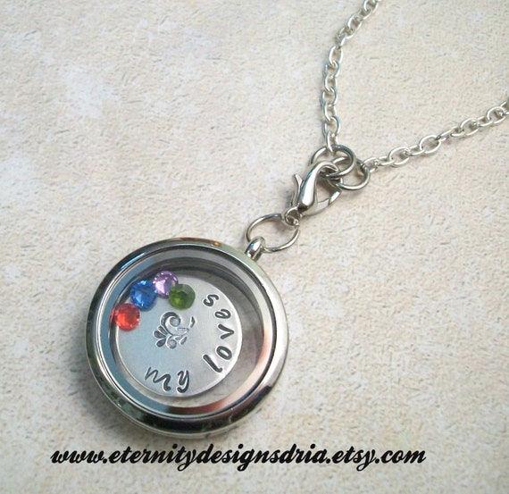 Personalized Glass Locket Necklace by EternityDesignsDria on Etsy