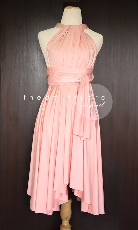 Peach Bridesmaid Convertible Dress Infinity Dress by thedaintyard