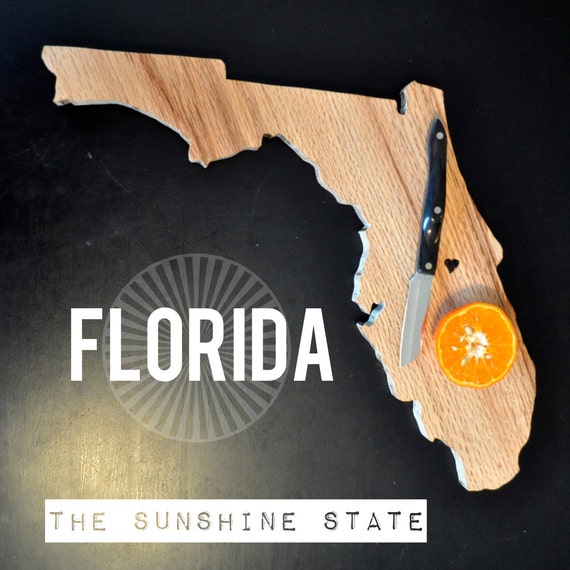 FLORIDA State Shaped Cutting Board by DiamondJWoodcraft on Etsy