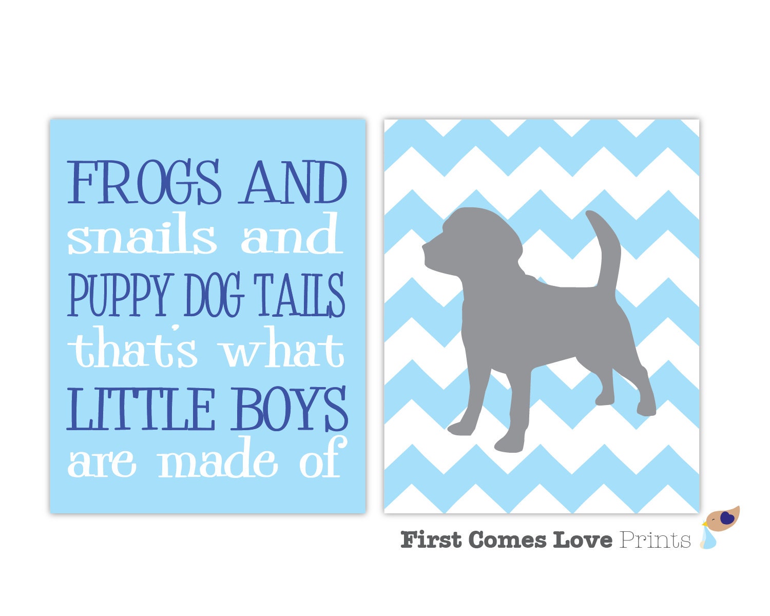 CUSTOMIZED PRINTABLE Frogs and Snails and Puppy Dog Tails Art