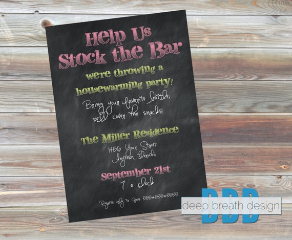 Stock The Bar Invitation Wording 5