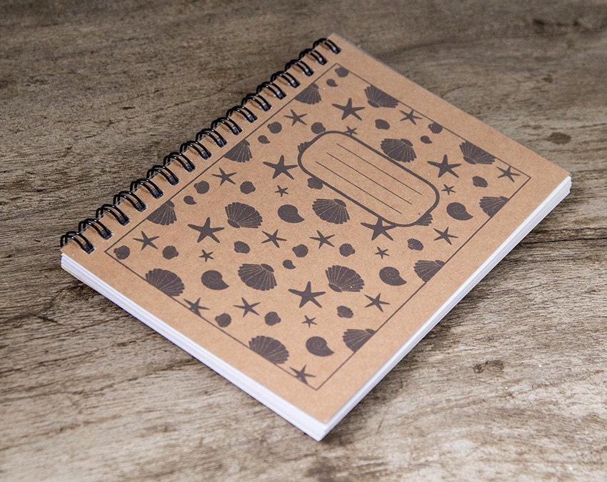 Geometric notebook kraft paper notebook pocket by PaperNotebook