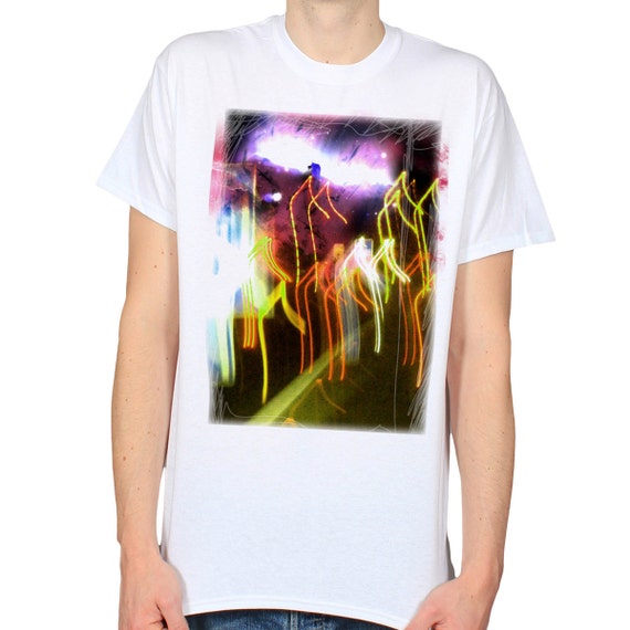 Items similar to Headlights at Night Photo on a Shirt, Psychedelic ...