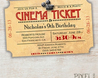 Custom Movie Ticket Invitations 9